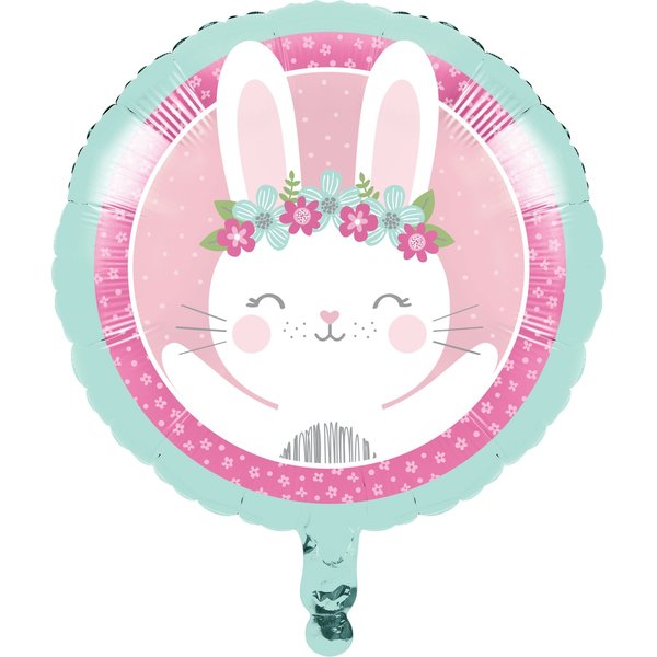 Creative Converting Bunny Party Mylar Balloon, 18", 10PK 336646